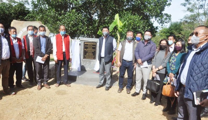 DC Peren Sentiwapang Aier, NCS with elders and others during the recognition programme of Beisumpuiram village by the Government of Nagaland held on November 28. (DIPR Photo)